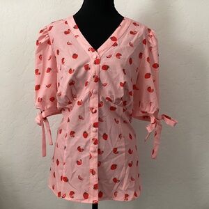 Belle Poque, excellent condition, size L, pink with strawberry print